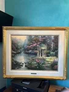 Thomas Kinkade The Garden of Prayer Limited Edition Framed Litho Canvas 18x24 - Picture 1 of 10