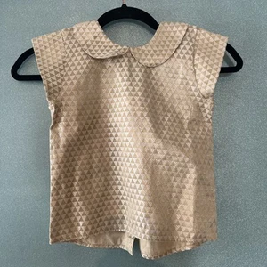 LaLi Girls Golden Shiny Bow Back Top Size 6 - Picture 1 of 5