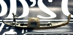🚨BRUCIATORE INCENSO VINTAGE BRONZO METALLO GONDOLA VENEZIANA BARCA VENEZIA SOUVENIR - Foto 1 di 11