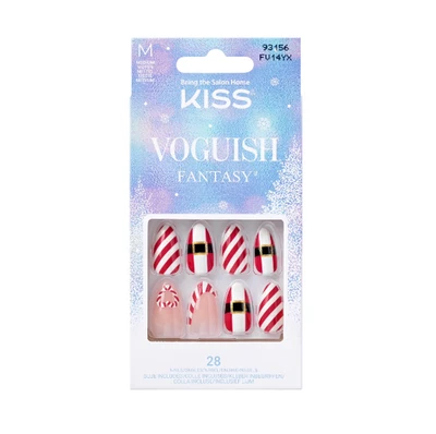 Kiss Voguish 幻想假日美甲胶指甲圣诞圣诞老人糖果 — 第 1/4 张图片