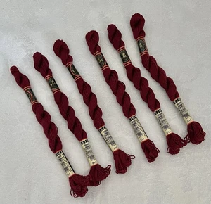 DMC Coton Perle Embroidery #814 Vin Rouge - 5M • 100% Cotton • Lot of 6 Skeins - Picture 1 of 4