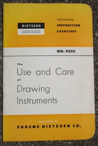 Ejercicios de autoenseñanza Dietzgen No. 9255 Instrumentos de dibujo para cuidado de uso PB 1954 - Imagen 1 de 5