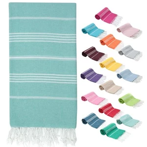 Turkish Beach Towel โ Oversized 100% Cotton Quick-Dry Absorbent Sand-Free Bla... - Picture 1 of 7