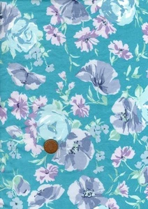 Tela 100% Algodón Laura Ashley Césped Floral Turquesa Lila Patchwork Artesanía - Imagen 1 de 1