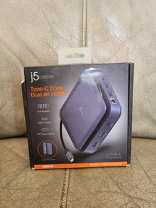 j5create Type-C Dock Dual 4K HDMI - NEW SEALED - Picture 1 of 5