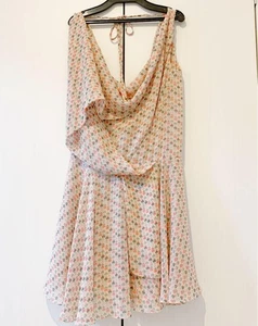 Vivienne Westwood RED LABEL Kleid Chiffon Variation rosa orange Blumen Punkte gebraucht - Bild 1 von 4