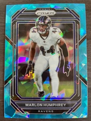 2022 Panini Prizm Marlon Humphrey #24 Blue Cracked Ice Prizm serial /99 - Image 1 of 2