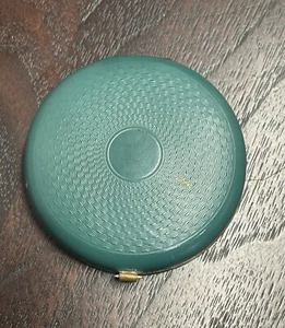 Vintage selten Dorothy grau Pulver kompakt Art Deco türkis goldfarben Rachel - Bild 1 von 6