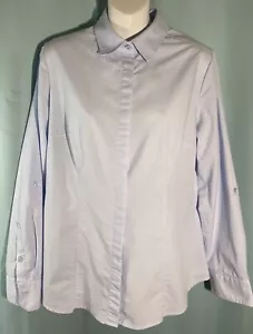 APT.9 light-blue long-sleeve shirt w/collar & concealed buttons L - Picture 1 of 5