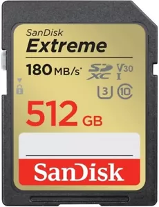 SanDisk 512GB Extreme 180MB/s Class 10 SDXC SD Card U3 Memory Card SDSDXVV-512G - Picture 1 of 5