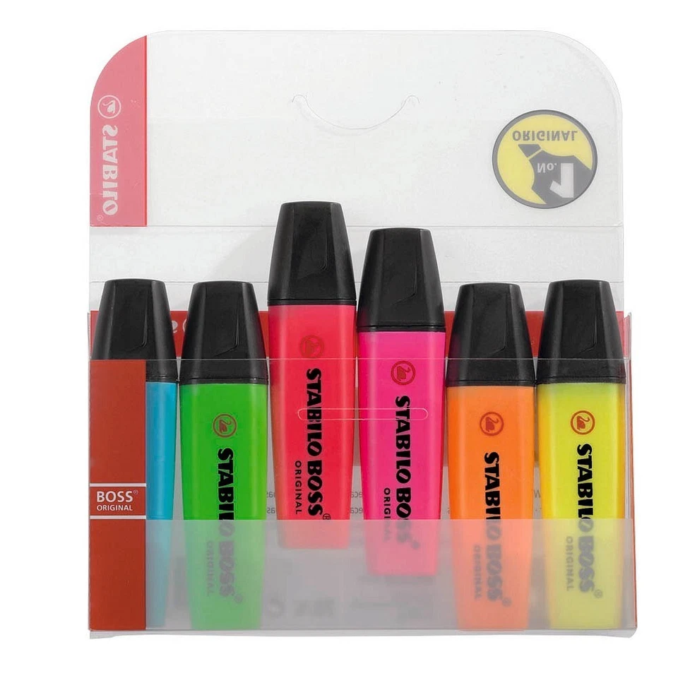 Textmarker - STABILO BOSS ORIGINAL - 6er Pack - mit 6 verschiedenen Farben 70/6 - Bild 1 von 1