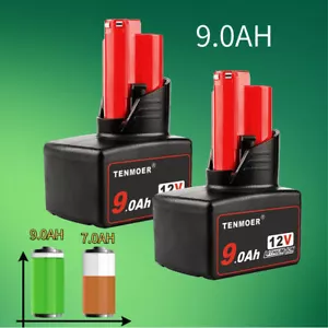 2X For Milwaukee For M12 12V Lithium 9.0Ah Extended Capacity Battery 48-11-2401 - Picture 1 of 39