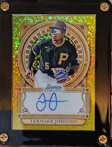 2023 Bowman Chrome Sterling Canary Diamond Auto Termarr Johnson 1/3 SOATJ match - Picture 1 of 7