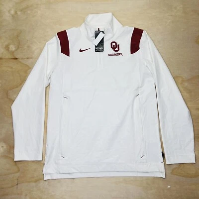 Новый SM Oklahoma Sooners Nike тренер четверть молнии пуловер верхний белый - Изображение 1 из 4