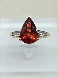 Anillo de vestir de 9 quilates Madiana citrino y piedras preciosas blancas (2,43 g) talla P 1/2 - Imagen 1 de 8