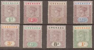 GRENADA SG48/55 1895-9 DEFINITIVE SET MTD MINT - Picture 1 of 1