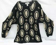 Victoria Harbour Womens Embroidered Sequins Beaded Sweater Size L  TF