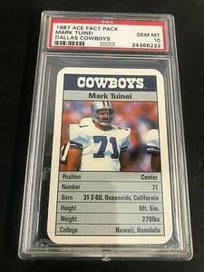 Mark Tuinei 1987 Ace Fact Pack Graded PSA 10 GEM MT Dallas Cowboys POP 1 - Picture 1 of 2