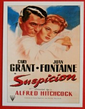 ALFRED HITCHCOCK - Card # 09 - Movie Idols Set - SUSPICION, Cary Grant, Fontaine