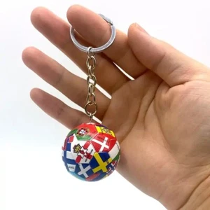 Football Key Chain France Spain Flag Soccer Pendant KeyChains Fan Souvenirs Bag - Picture 1 of 4