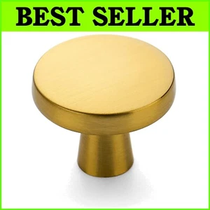 Brushed Brass Round Cabinet Knobs - 30 Pack Elegant Drawer Pulls (1-1/4 Inch) - Picture 1 of 11
