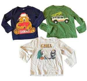 Boys 4-5t long sleeve shirt bundle Christmas holiday theme - Picture 1 of 9