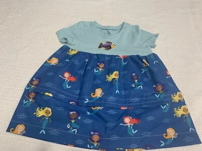 Toddler Girl’s Dress Size 24 Months Mermaids All Colors Fish Blue Handmade New - Image 1 of 4