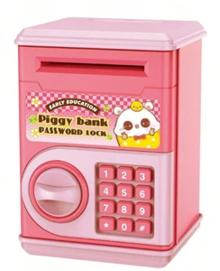 Kids ATM Piggy Bank Pink – Password Coin Bank Safe Fun Birthday Gift Toy - Picture 1 of 4
