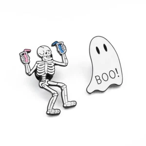 Punk Skull Dinosaur Cartoon Brooches Women Men Fashion Garment Pin Brooch 2-5pcs - Picture 1 of 21