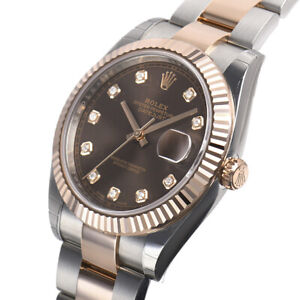 Rolex Datejust 41mm 126331 Steel Everose Gold Oyster Chocolate Diamond Watch