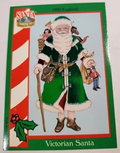 1994 TCM #F4 Santa Around the World Green Foil Victorian 1890 England Christmas - Picture 1 of 2