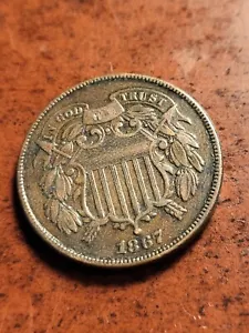 1867 Two Cent Piece, Philadelphia, odd denomination inv03 n723as - Picture 1 of 2