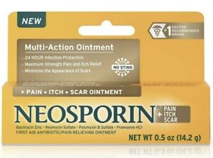 New! Sealed! Neosporin + Pain Itch Scar Multi-Action Ointment First Aid 0.5 oz