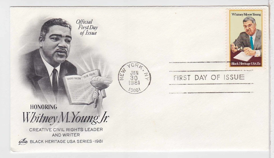 TurtlesTradingPost- Whitney M. Young Jr.- 1981 - FDC #1875- Artcraft Cachet - Image 1 of 1