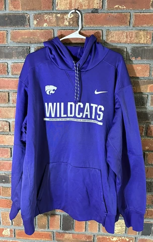 Kansas State Wildcats Nike Therma-FIT Sweatshirt Hoodie Men's 3XL XXXL Purple Cover