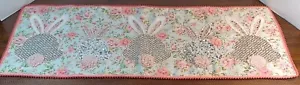 Runner da tavolo coniglietto pasquale marca shabby chic coniglietto perline rosa rose sfera frange - Foto 1 di 6