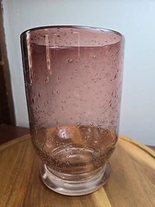 Hand Blown Bubble Vase Ombre Purple 7 1/2" - Picture 1 of 8