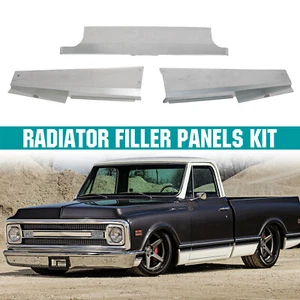 3 Pieces Radiator Filler Panels Kit Smooth Steel for 1969-1972 Chevy GMC C10 new - Picture 1 of 24