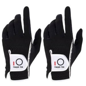 FINGER TEN Men’s Golf Glove Rain Grip 2 Pack Left Right Hand Hot Wet Weather US - Picture 1 of 17