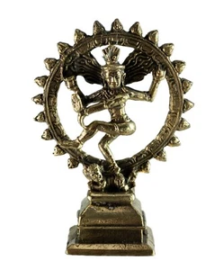 Figure Shiva Nataraja IN Brass- Figurine Natraj Murti Danse Cosmic 6572 - Picture 1 of 8