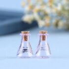 2Pcs Mini Glass Color Bottle Wishing Bottle Tiny Jar Vial Mini Storage Bottle-j