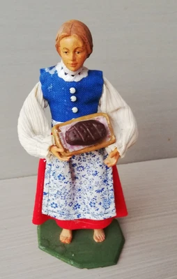 Krippenfigur Frau Mädchen Lang Sel Erben Oberammergau 20 17 cm bekleidet - Bild 1 von 3