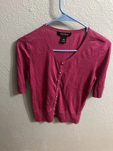 Cárdigan para mujer White House Black Market talla XS manga 3/4 rosa intenso - Imagen 1 de 6