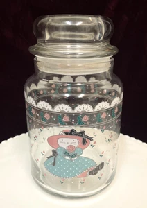 VTG 1988 CHD Victorian Cat Floral Canister Painted Glass 7in 1980's cottagecore - Picture 1 of 17