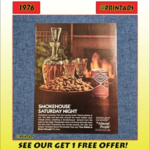 1976 Blue Diamond Almonds Food Print Ad - Snacks - Picture 1 of 2