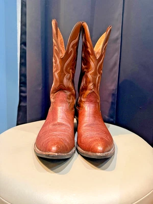 Botas vaqueras vaqueras vintage Nocona para hombre 11 D 6525 marrón/óxido de cuero de toro Foto 1 de 4