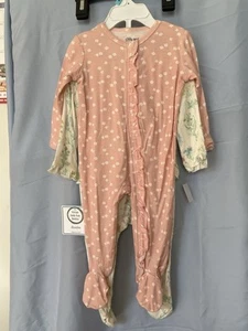 Little Me Set of 2 Pc Ruffle Bamboo Pajamas PJs 6 months for sensitive skin - Picture 1 of 7