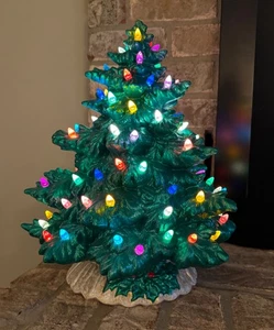 Vintage Keramik Weihnachtsbaum Licht Sockel 17" hoch - Bild 1 von 13