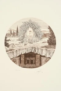 N95T21- Radierung im Stil des Surrealismus signiert nummeriert Ex.191/240 - Bild 1 von 12