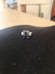 Sterling Silver sparkle Black Ring Glitter Size 6.75 - Picture 1 of 4